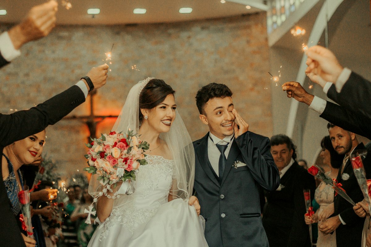 A couple celebrating, fully present in the moment